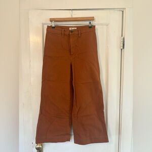 Madewell Burnt Orange Emmett Wide Leg Pants